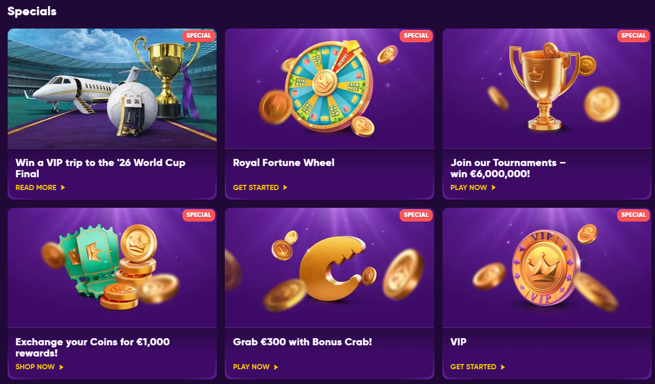 Kingmaker Specials – Royal Fortune Wheel, Turniere, Bonus Crab und VIP